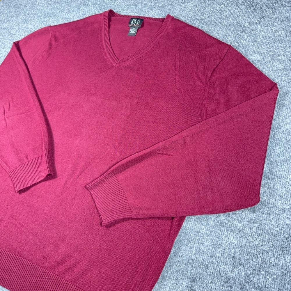 Jos. A. Bank Signature Collection V-Neck Sweater Mens XXL Burgundy Pima Cotton
